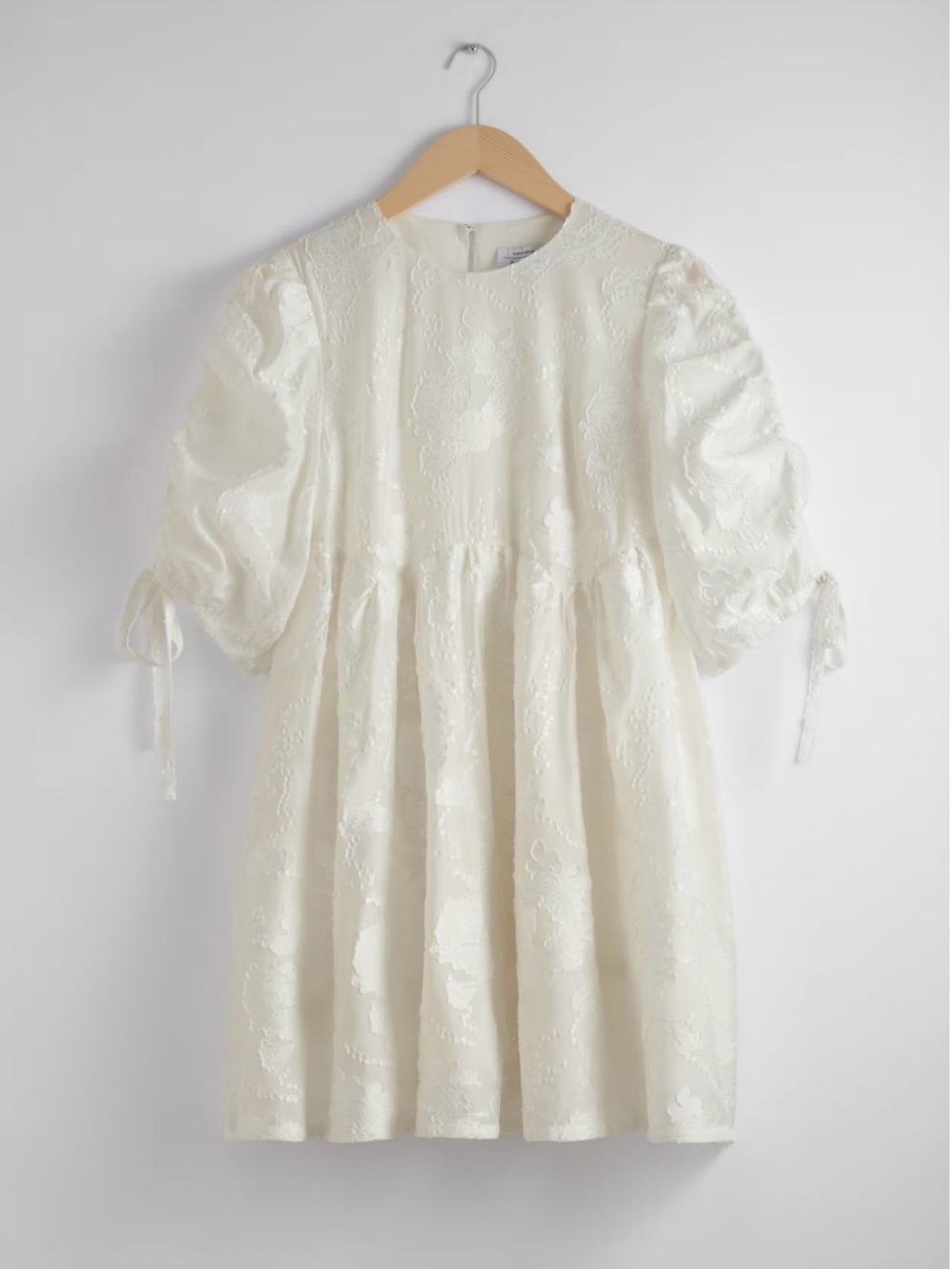 NWT - & Other Stories Puff Sleeve Mini Dress - Ivory - XS